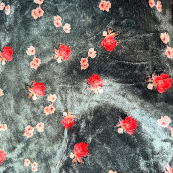 CIDER Green Floral Velvet Maxi Dress Cowl Neck Slip Size XL - Picture 4 of 7